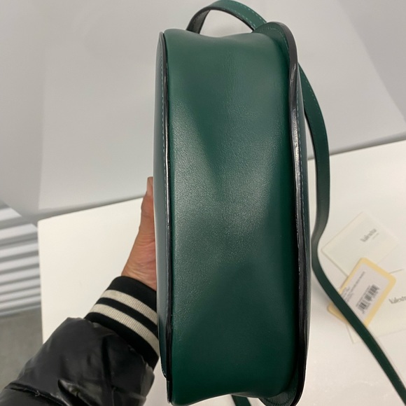 NWT VALEXTRA green LEATHER TWIST CROSSBODY handbag bag - Picture 7 of 14